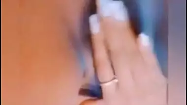 Sexy Indian girl playing with her small tits