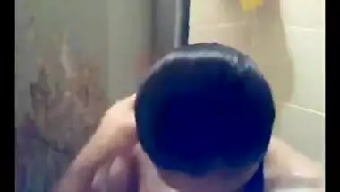 Desi pakistani cute gf self shot shower for bf
