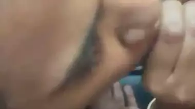 Black dick sucking horny topless girl with boobs show