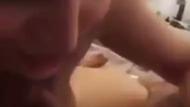 Delhi girl goes down and gives an erotic Indian blowjob