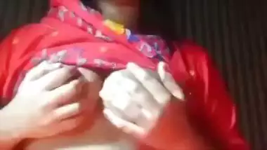 Village girl pressing boobs topless viral show