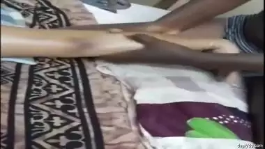 Tamil wife giving BJ during massage in front of husband