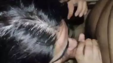 Hot girl in blanket gives blowjob to her boyfriend